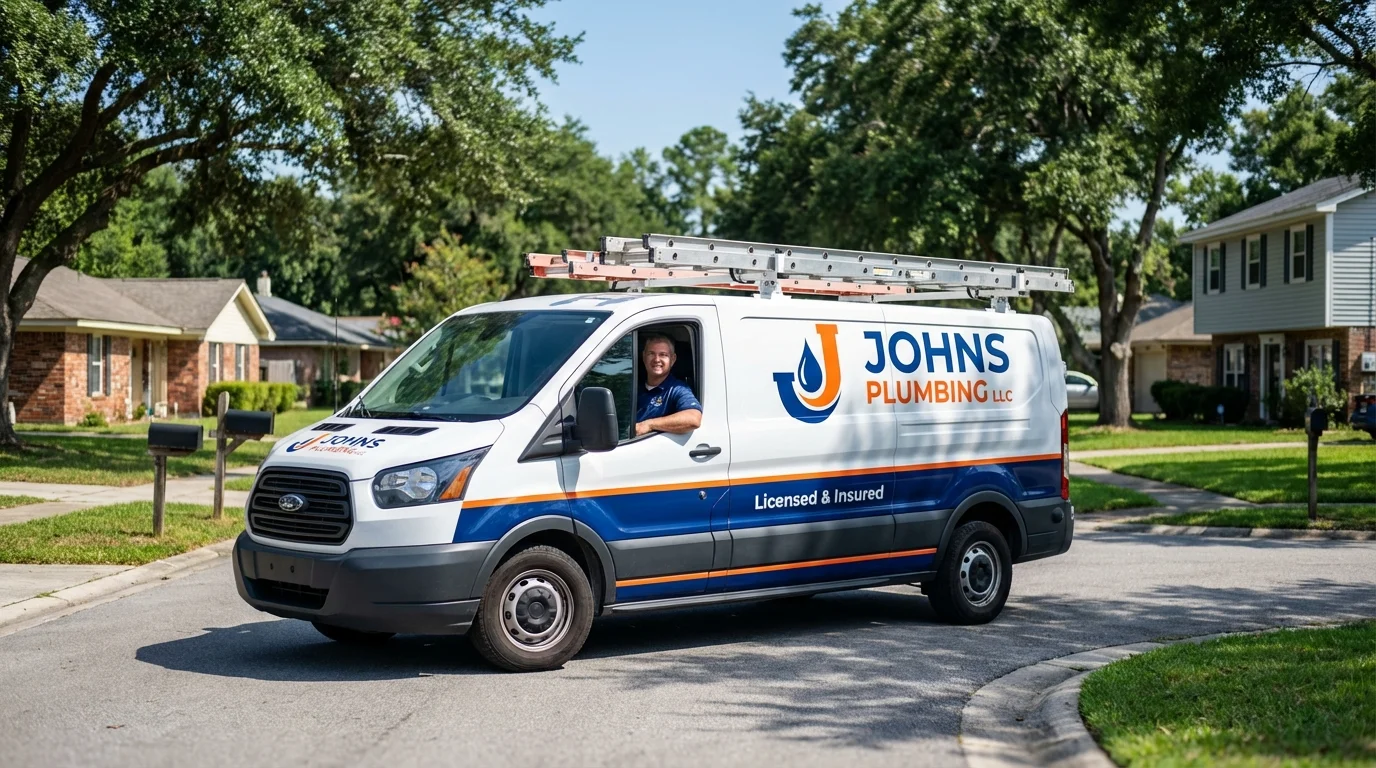 Johns Plumbing LLC service van in Cornelius, OR